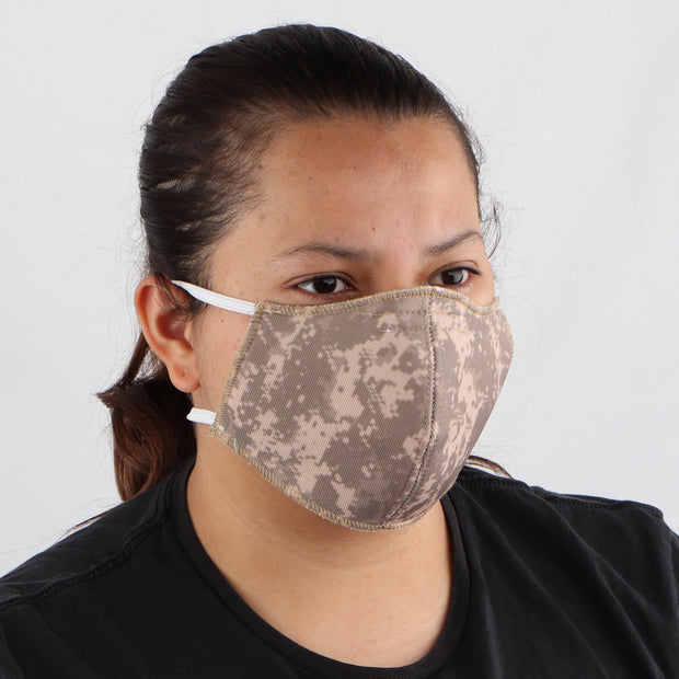 TAN 3 POLY-COTTON WASHABLE FACE MASK