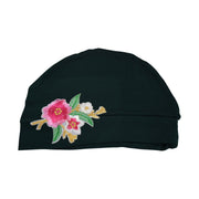 Sleep Cap / Wig Liner with Pink Bouquet Applique