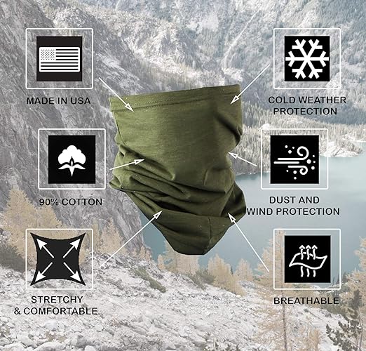 Olive Cotton Neck Gaiter