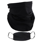 2 Ply Face Mask MADE IN USA Cotton Solid Black Washable Masks and Neck Gaiter Matching Set