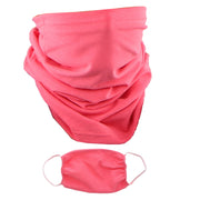 2 Ply Face Mask MADE IN USA Cotton Pink Washable Masks and Neck Gaiter Matching Set