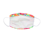 2 Ply Face Mask MADE IN USA Cotton Pattern Washable Masks and Neck Gaiter Matching Set (Neon Flowers)