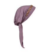 Pretied Headscarf Chemo Cap Modesty with Rose Gem Band