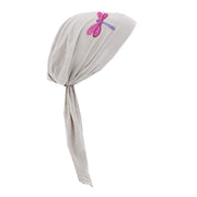 Pretied Head Scarf Sequin Dragonfly Modesty Chemo Cap