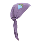 Pretied Headscarf Chemo Cap Modesty with Grape Cluster Applique