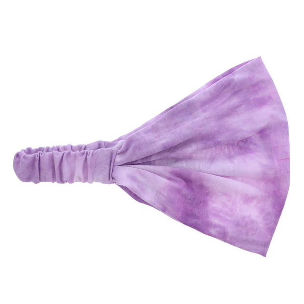 Cotton Tie Dye Wide & Stretchy Headwrap - Lavender