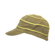 Olive Green Cotton Cap Ladies Size Small with Contrast Swirl Design