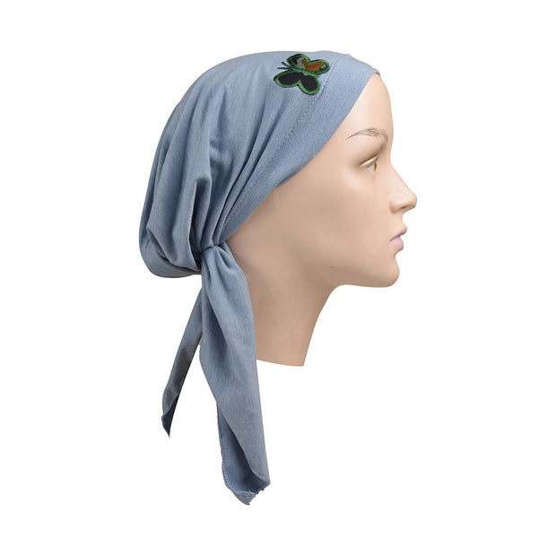 Pre Tied Headscarf for Ladies Chemo Scarf with Camo Butterfly