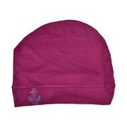 Soft Ladies Sleep Cap Comfy Cancer Hat with Rhinestone Anchor