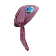 Pretied Chemo Cap with Large Flower Applique