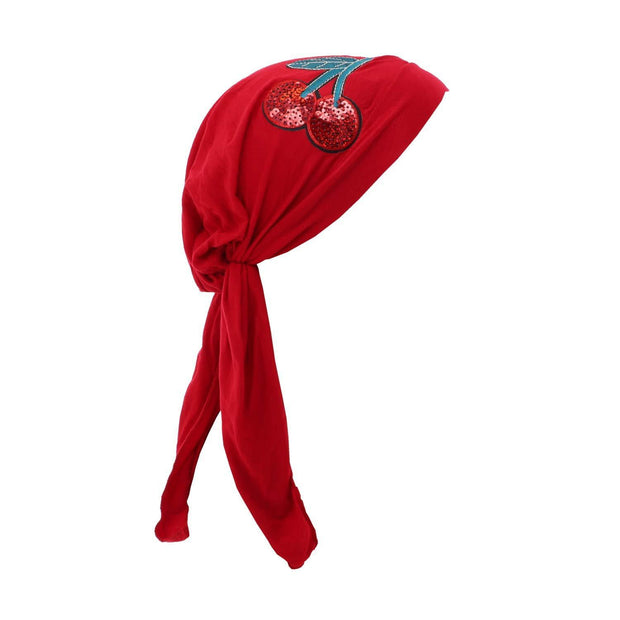 Landana Headscarves Pretied with Large Sequin Cherries