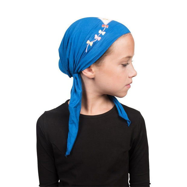 Kids Pretied Cancer Cap with Kite Applique