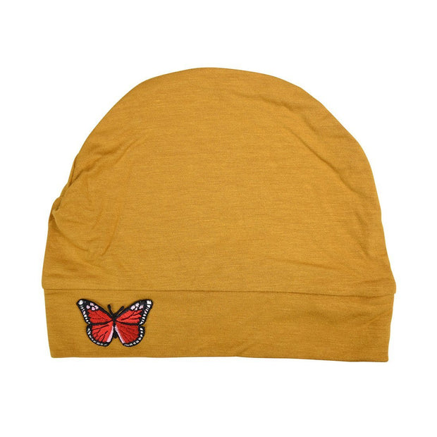 Sleep Cap / Wig Liner with Red Butterfly Applique