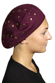 Beret / Snood with Gold Studs