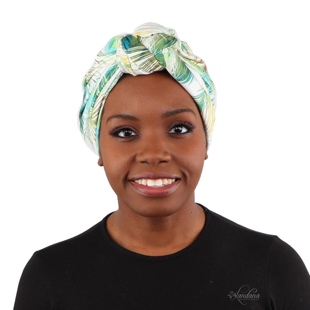 Tropical Printed Turban with Twist Knot
