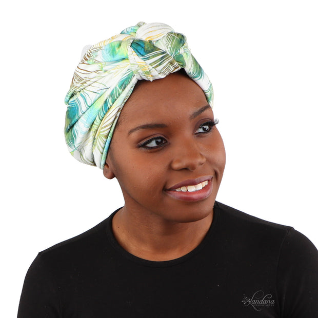 Tropical Printed Turban with Twist Knot