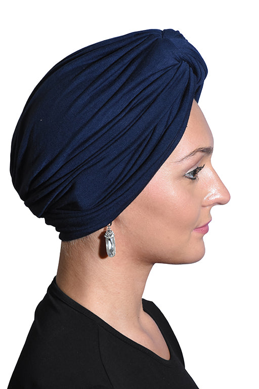 Solid Turban with Twisted Knot Front