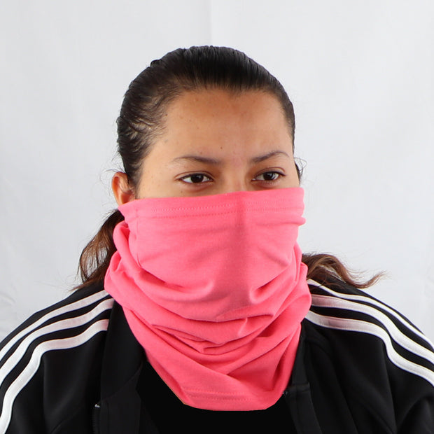 2 Ply Face Mask MADE IN USA Cotton Pink Washable Masks and Neck Gaiter Matching Set