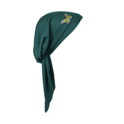 Pretied Chemo Cap with Green Butterfly Applique