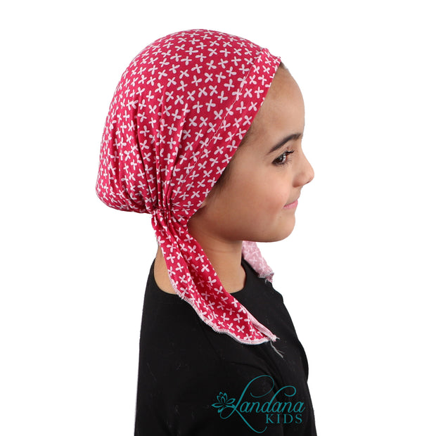 Kids Red Butterfly Pretied Chemo Cap