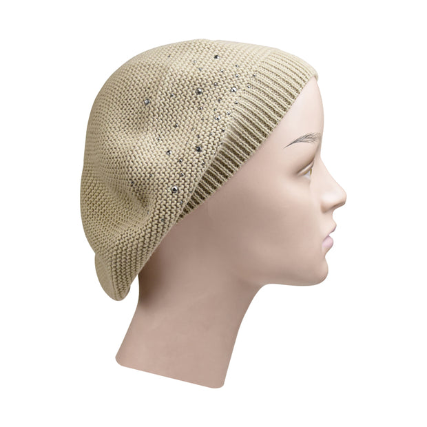 Knit Beret / Snood with Studs