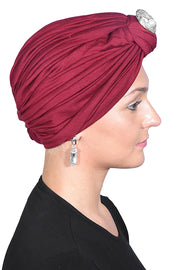 Turban with Silver Pearl Circle