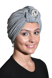 Turban with Silver Pearl Circle