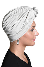 Turban with Silver Pearl Diamond