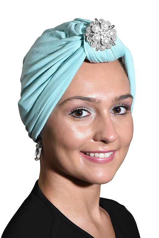 Turban with Silver Pearl Diamond