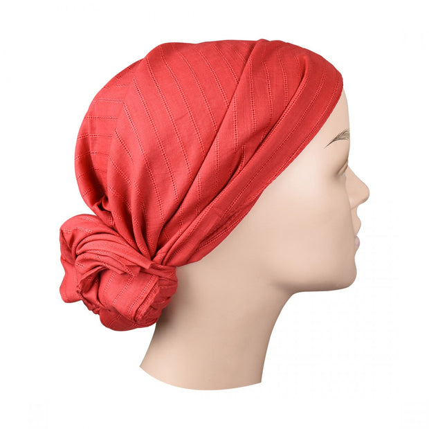 Landana Headscarves Cotton Oblong Tichel with Eyelet Lines