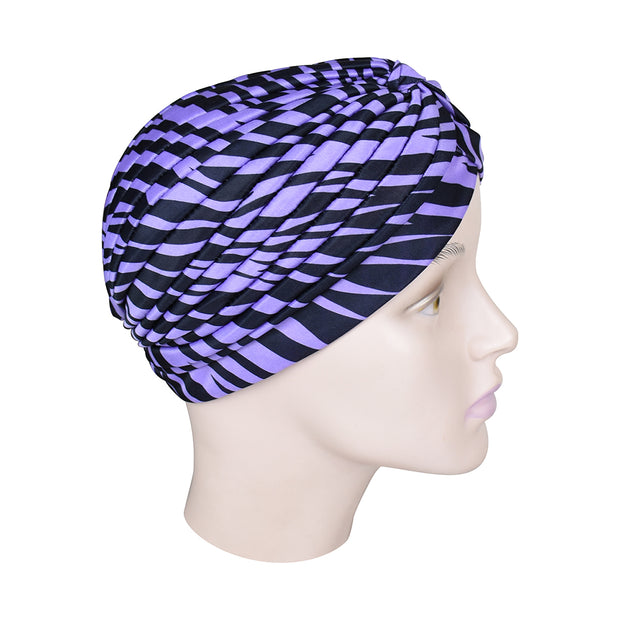 Animal Print Turban Twist Pleated Hair Wrap Stretch Turban Womens Head Cover