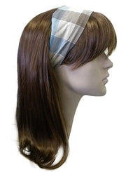Denim Plaid Headwrap Hair Band Yoga Exersize Hair Wrap